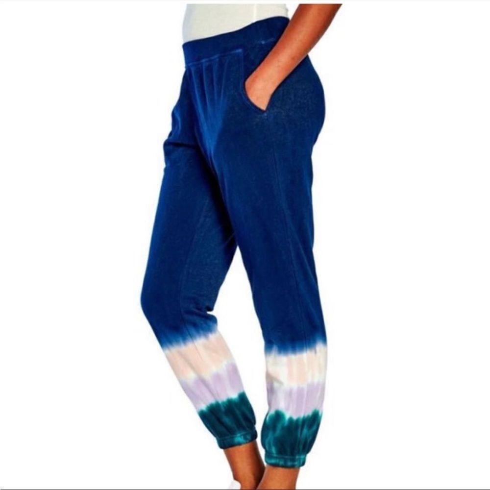NWT Wildfox Navy Relaxed Fit Tie-Dye Joggers - Picture 2 of 4
